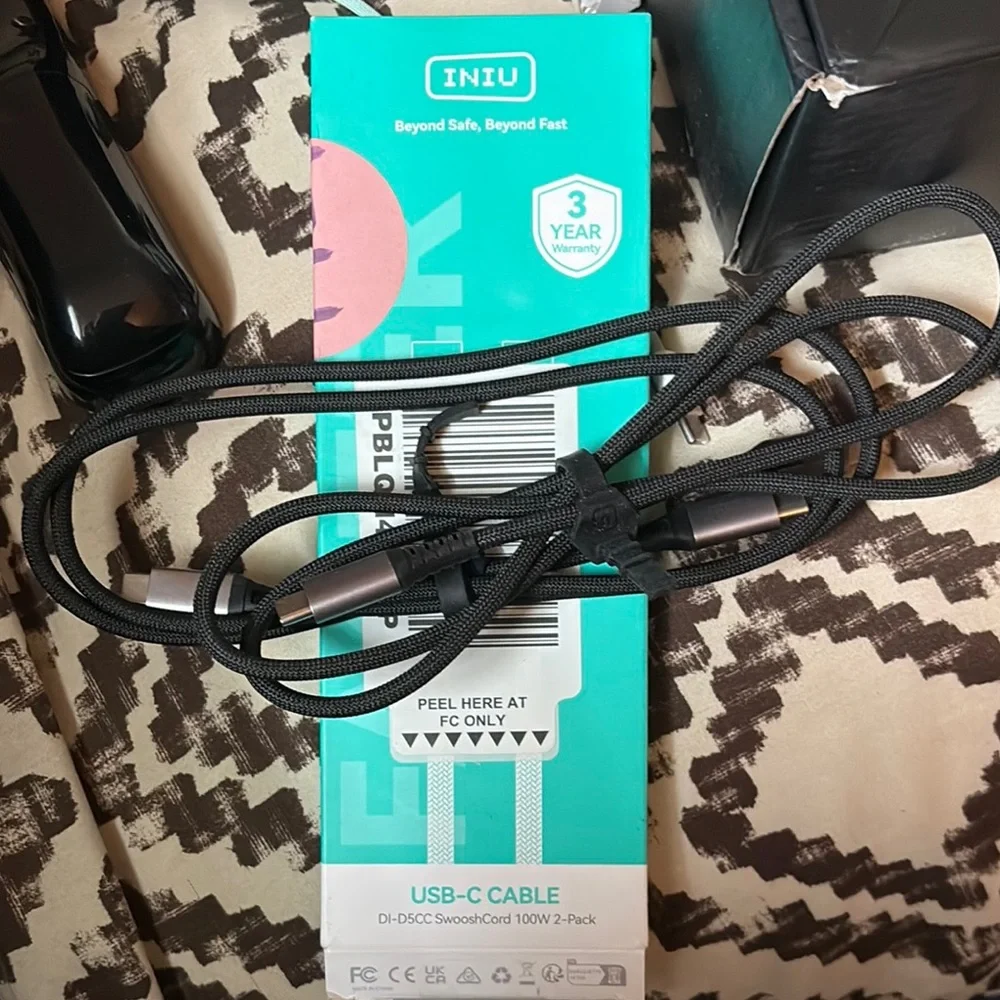 Black USB-C Cable 100W double pack